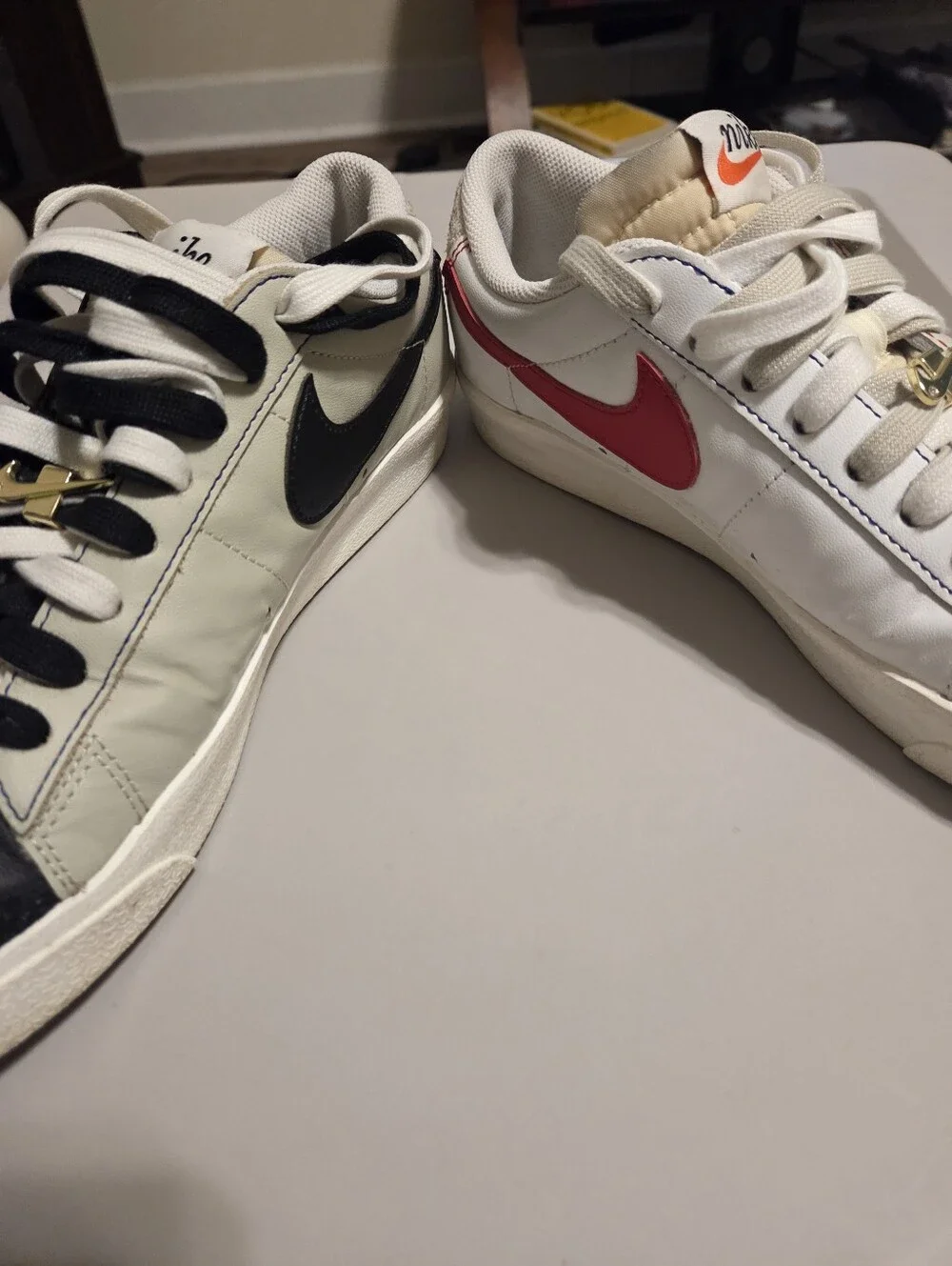 Nike Men’s Two-Tone Leather Casual Sneakers - Black & White